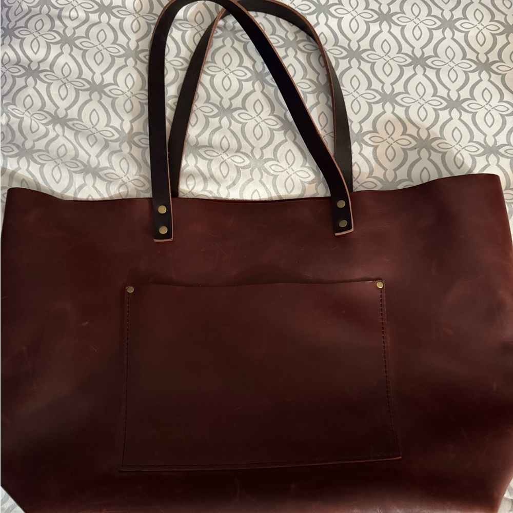 Portland Leather Goods Tote Set- EUC